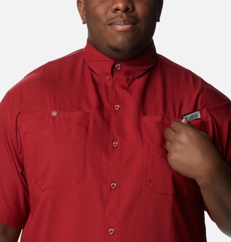 Men’s PFG Tamiami II Short Sleeve Shirt - Big, Color: Beet, image 4