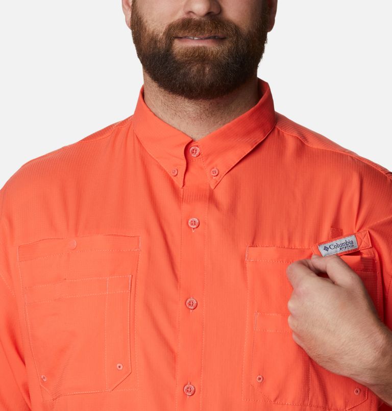 Thumbnail: Men’s PFG Tamiami II Short Sleeve Shirt - Big, Color: Corange, image 4