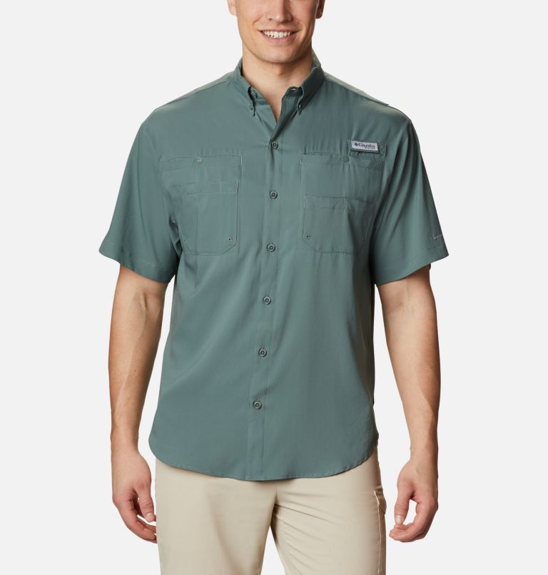 Men’s PFG Tamiami II Short Sleeve Shirt — Big, Color: Pond, image 1