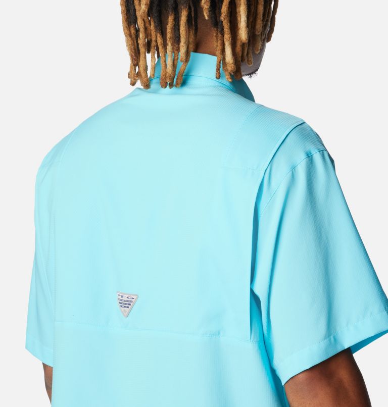 Thumbnail: Men’s PFG Tamiami II Short Sleeve Shirt - Tall, Color: Opal Blue, image 5