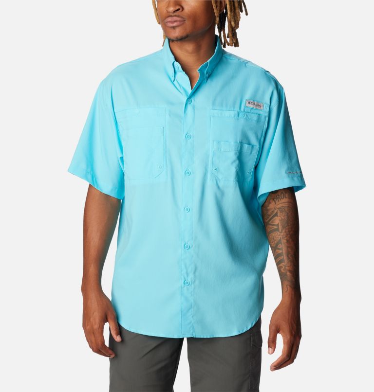 Thumbnail: Men’s PFG Tamiami II Short Sleeve Shirt - Tall, Color: Opal Blue, image 1