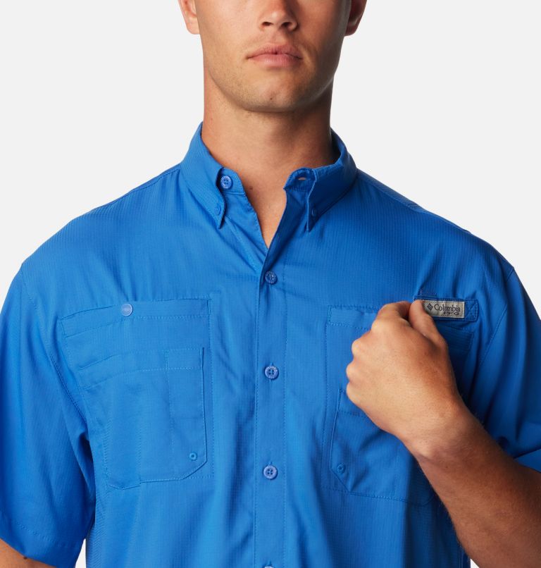 Thumbnail: Chemise à manches courtes PFG Tamiami II Homme - Grandes tailles, Color: Vivid Blue, image 4