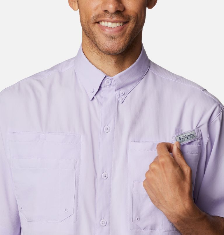 Men’s PFG Tamiami II Short Sleeve Shirt - Tall, Color: Soft Violet, image 4