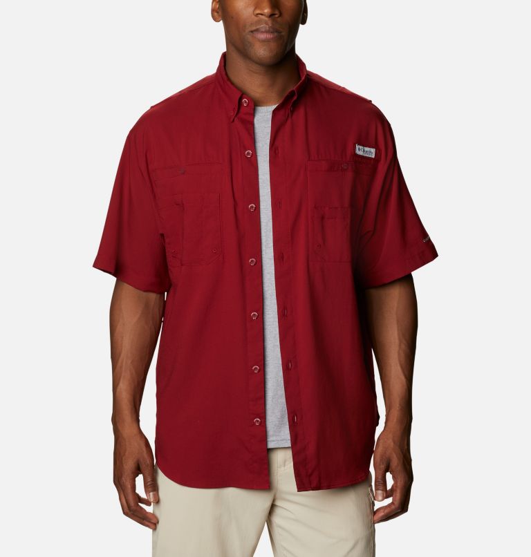 Men’s PFG Tamiami II Short Sleeve Shirt - Tall, Color: Beet, image 6