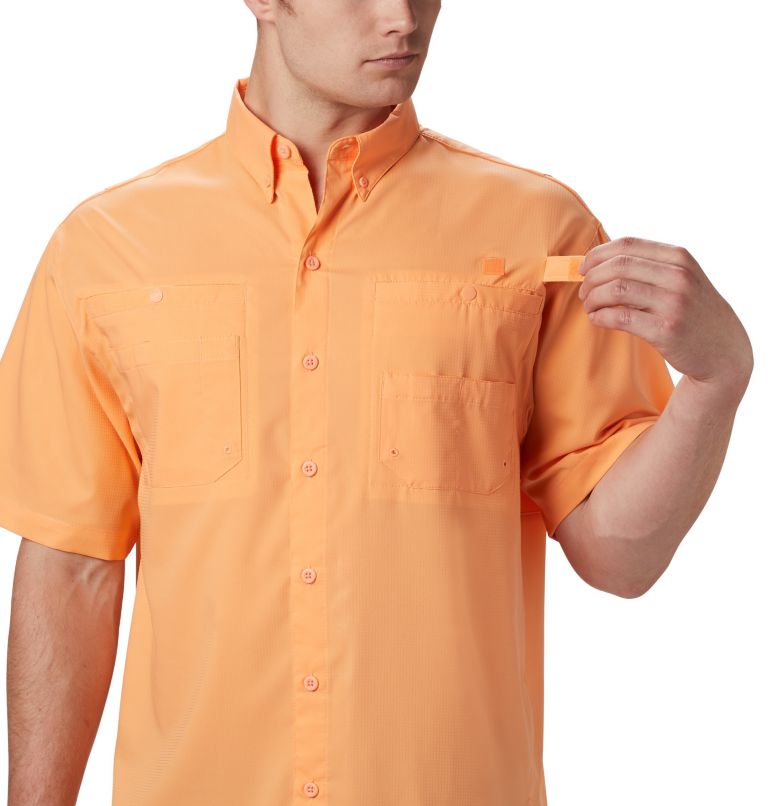 Men’s PFG Tamiami II Short Sleeve Shirt - Tall, Color: Bright Nectar, image 3
