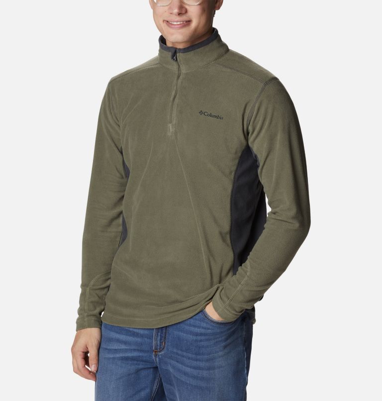 Men's Klamath Range II Half Zip Fleece Pullover, Color: Stone Green, Shark, image 5