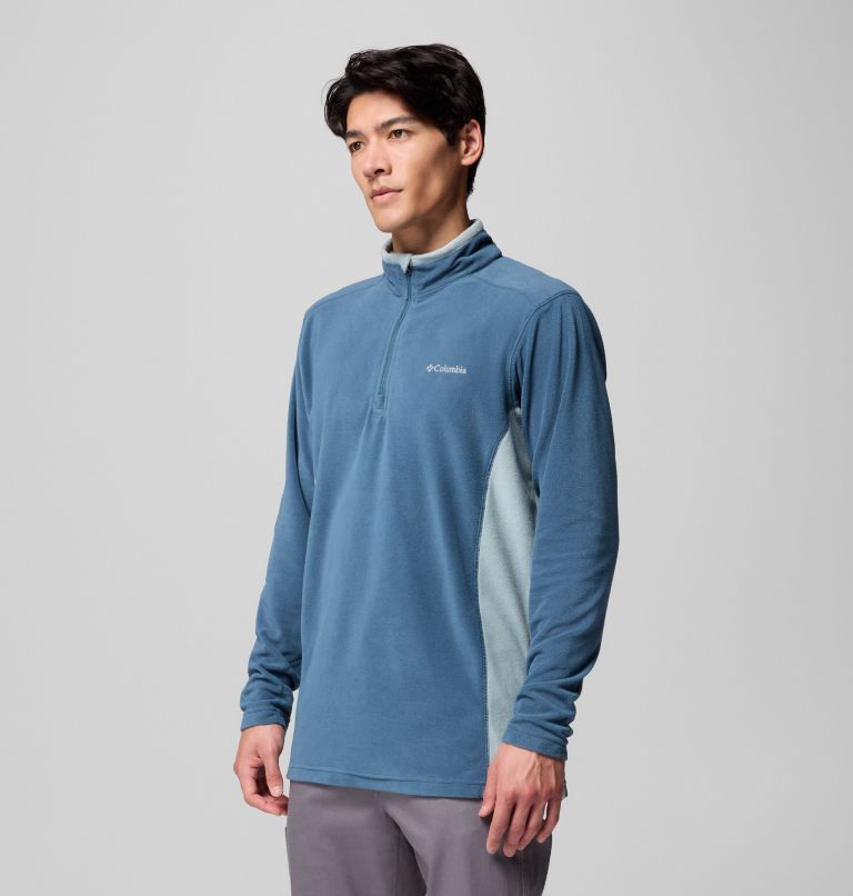Men's Klamath Range II Half Zip Fleece Pullover, Color: Everblue, Crushed Blue, image 4
