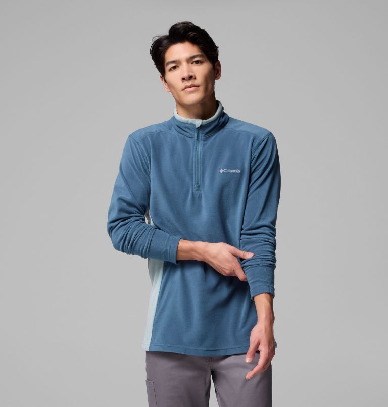 Men's Klamath Range II Half Zip Fleece Pullover, Color: Everblue, Crushed Blue, image 5