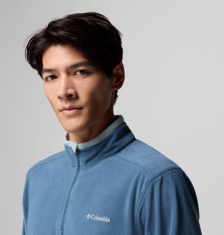 Men's Klamath Range II Half Zip Fleece Pullover, Color: Everblue, Crushed Blue, image 6