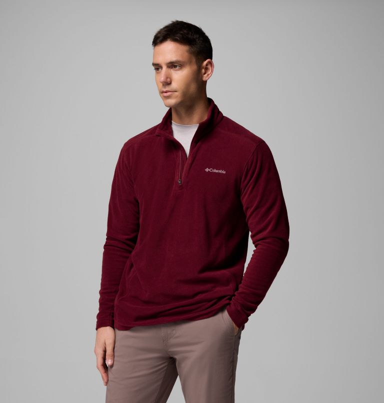 Men's Klamath Range II Half Zip Fleece Pullover, Color: Rich Wine, image 4