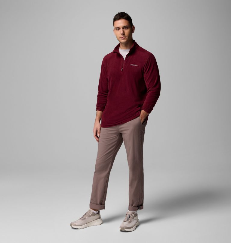 Men's Klamath Range II Half Zip Fleece Pullover, Color: Rich Wine, image 2