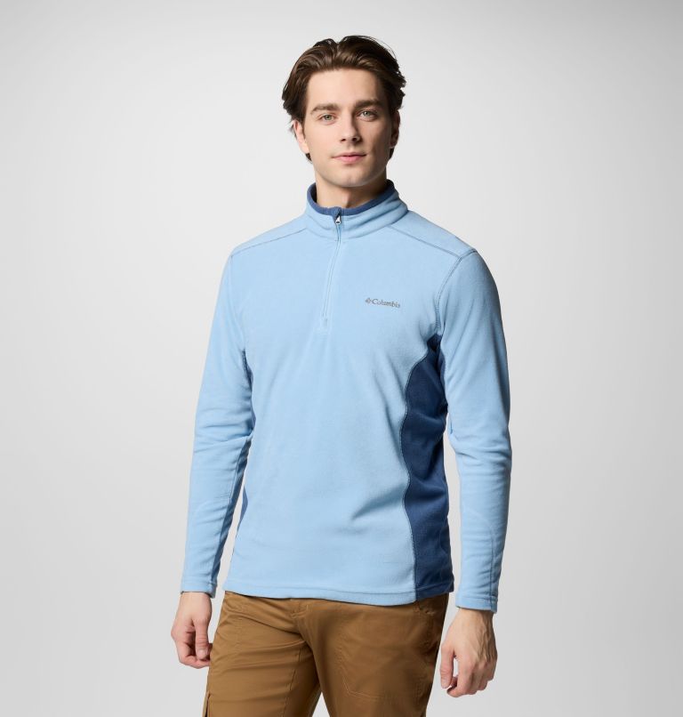 Maglia mezza zip Klamath Range II da uomo, Color: Ripple Blue, Dark Mtn, image 4