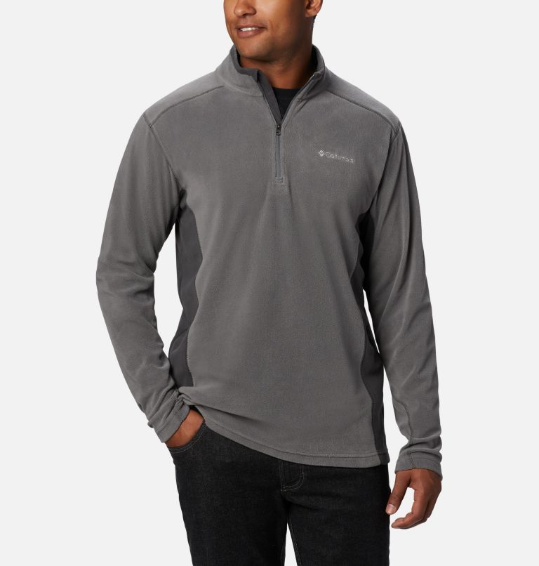 Thumbnail: Men's Klamath Range II Half Zip Fleece Pullover - Tall, Color: City Grey, Shark, image 4