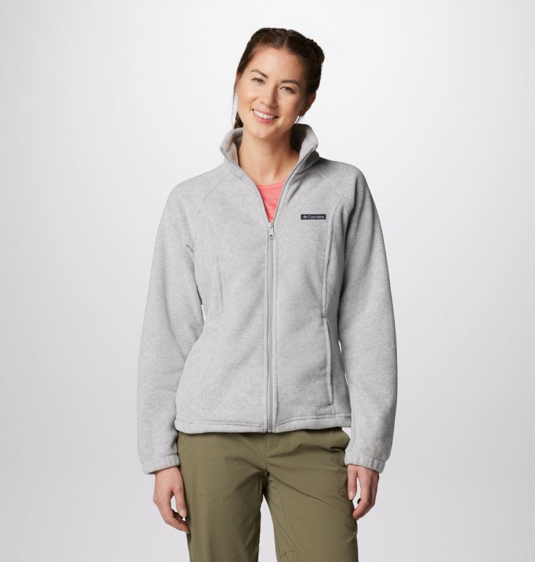 Plus Size Basic Activewear Hooded Track Jacket - Heather