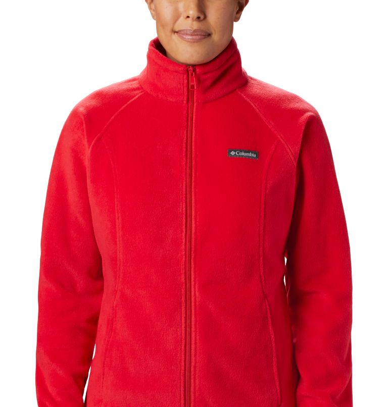 Women's red fleece on sale jacket