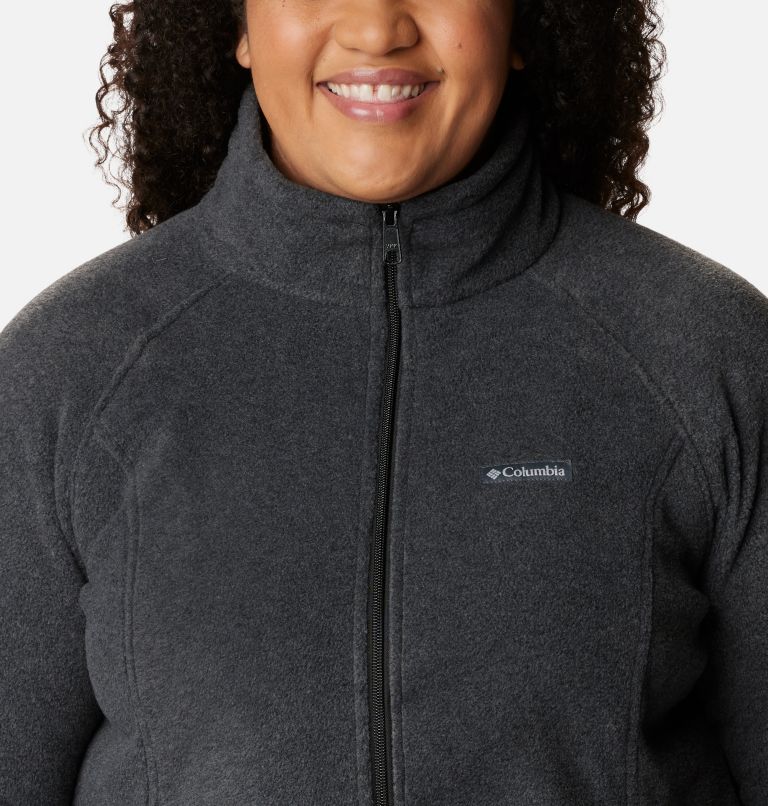 Thumbnail: Women's Benton Springs Full Zip Fleece Jacket - Plus Size, Color: Charcoal Heather, image 4