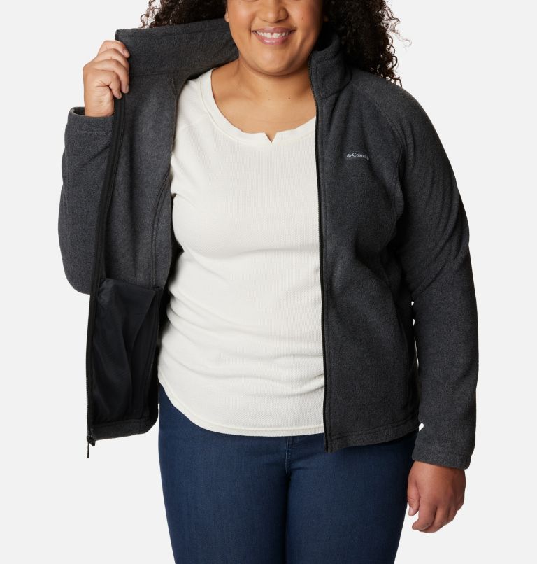 Thumbnail: Women's Benton Springs Full Zip Fleece Jacket - Plus Size, Color: Charcoal Heather, image 5