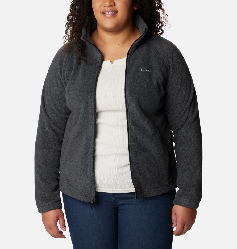 Thumbnail: Women's Benton Springs Full Zip Fleece Jacket - Plus Size, Color: Charcoal Heather, image 7