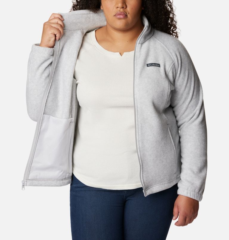 Thumbnail: Women's Benton Springs Full Zip Fleece Jacket - Plus Size, Color: Cirrus Grey Heather, image 5
