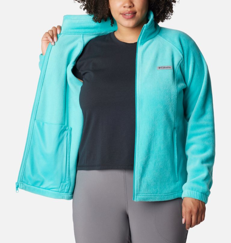 Thumbnail: Women's Benton Springs Full Zip Fleece Jacket - Plus Size, Color: Bright Aqua, image 5