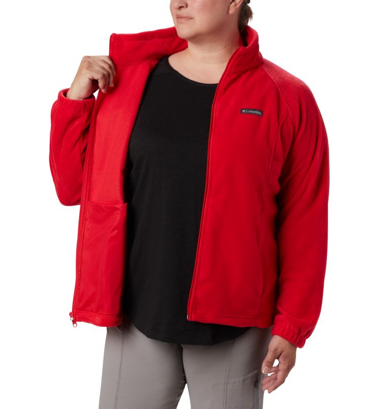 Thumbnail: Women's Benton Springs Full Zip Fleece Jacket - Plus Size, Color: Red Lily, image 4