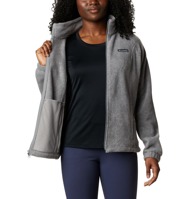 Thumbnail: Women's Benton Springs Full Zip Fleece Jacket - Petite, Color: Light Grey Heather, image 5