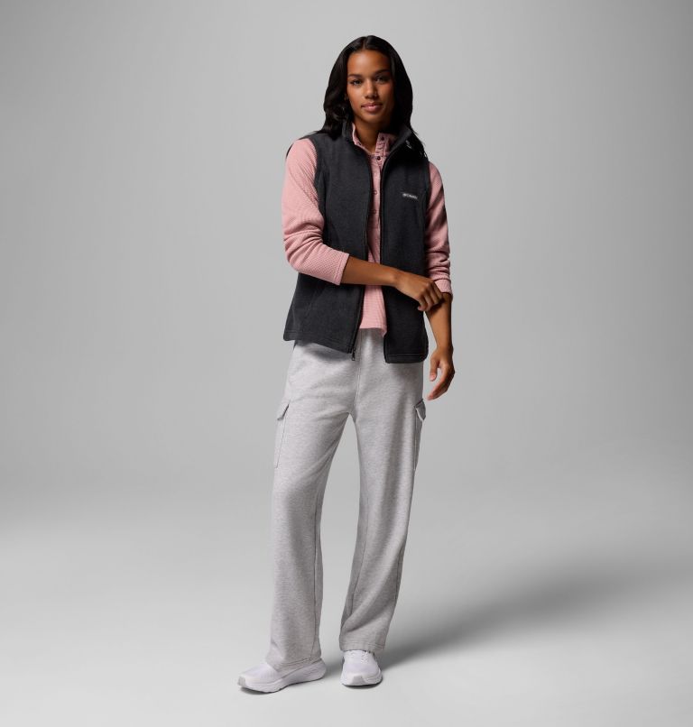 Women's Benton Springs Fleece Vest, Color: Charcoal Heather, image 2