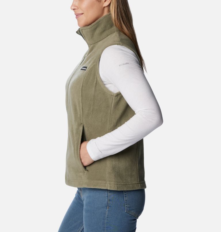Women's Benton Springs Fleece Vest, Color: Stone Green, image 3