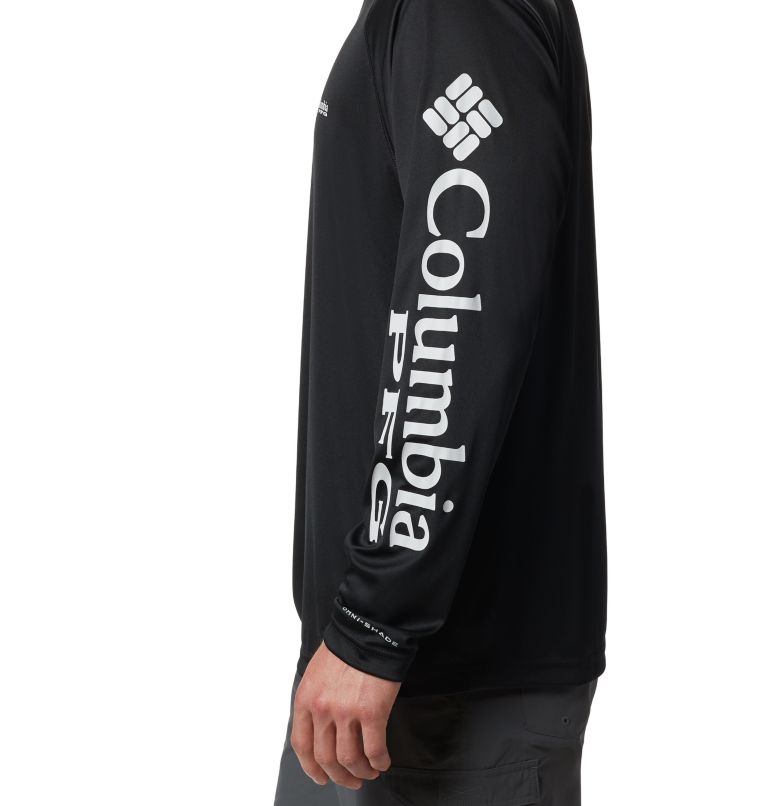 Columbia Men's Terminal Tackle Long Sleeve Shirt, Black/Cool Grey Logo, X-Small