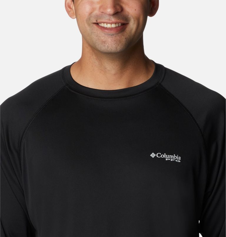 Men’s PFG Terminal Tackle Long Sleeve Shirt, Color: Black, Cool Grey Logo, image 4