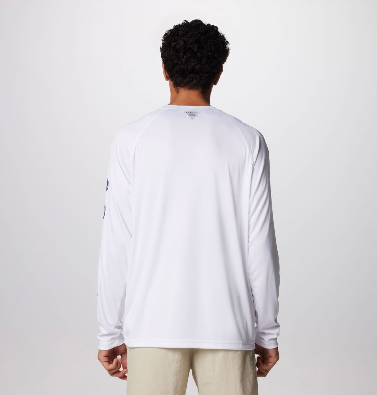 Men's PFG Terminal Tackle Long Sleeve Shirt, Color: White, Nightshade Logo, image 2