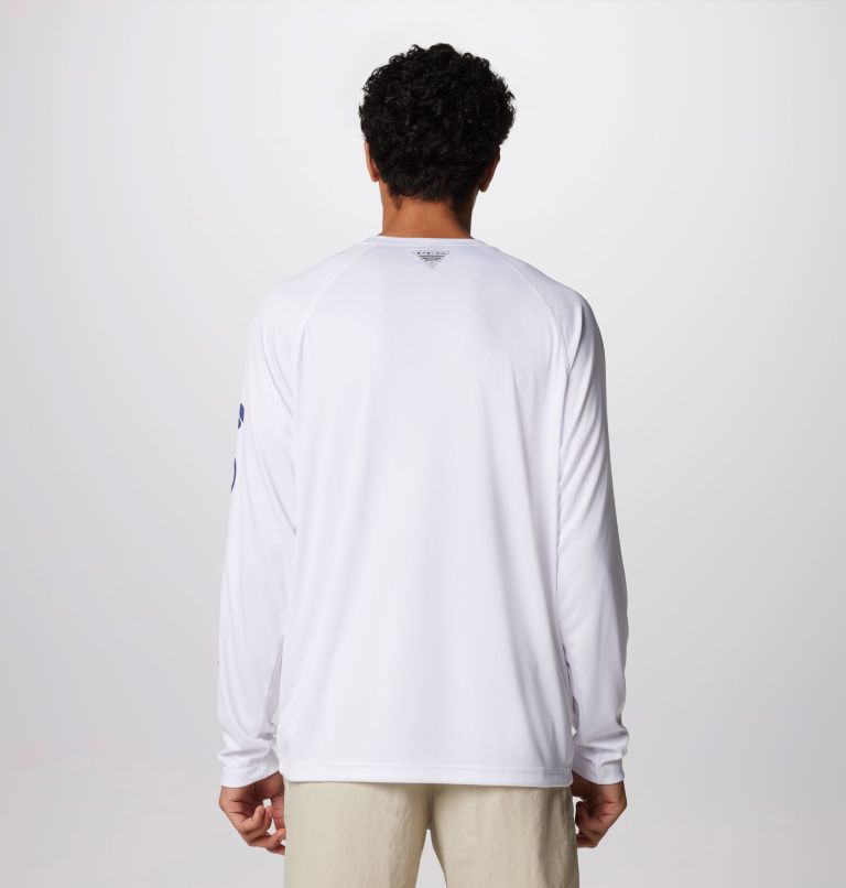 Men’s PFG Terminal Tackle Long Sleeve Shirt, Color: White, Nightshade Logo, image 2
