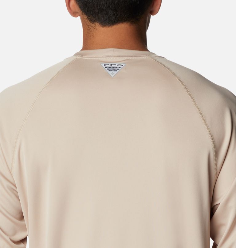 Men’s PFG Terminal Tackle Long Sleeve Shirt, Color: Ancient Fossil, Carbon Logo, image 5