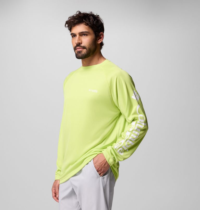 Men's PFG Terminal Tackle Long Sleeve Shirt, Color: Voltage, White Logo, image 4