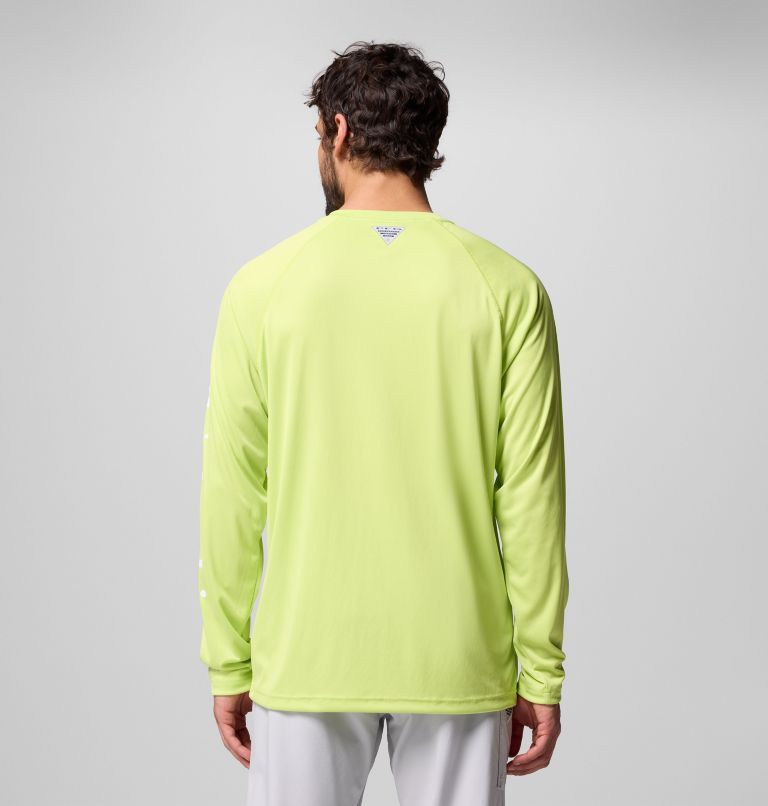 Men's PFG Terminal Tackle Long Sleeve Shirt, Color: Voltage, White Logo, image 3