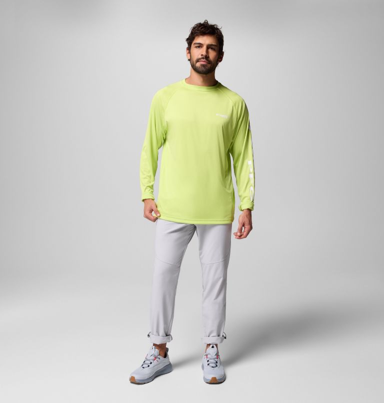 Men's PFG Terminal Tackle Long Sleeve Shirt, Color: Voltage, White Logo, image 8