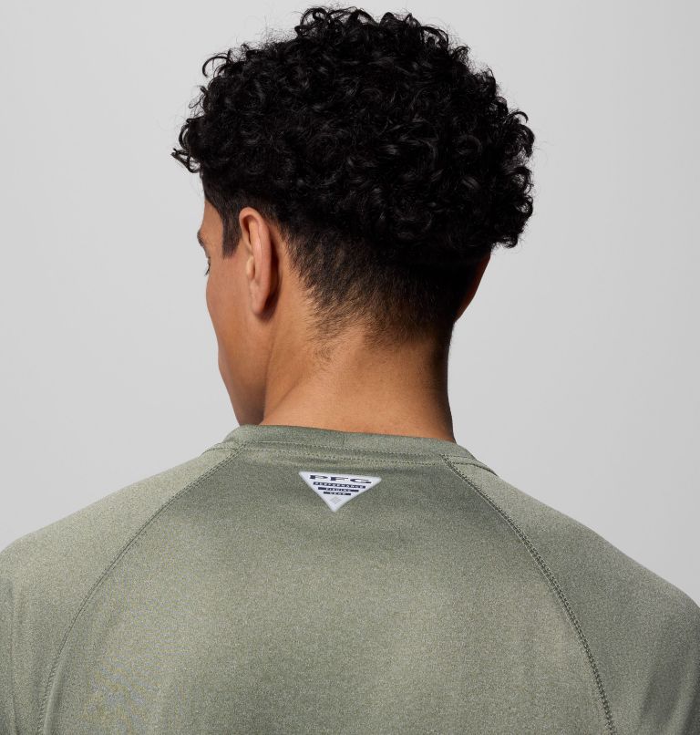 Men's PFG Terminal Tackle Long Sleeve Shirt, Color: Cypress Heather, Carbon Logo, image 6