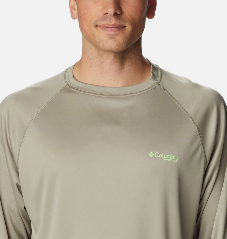 Thumbnail: Men’s PFG Terminal Tackle Long Sleeve Shirt, Color: Safari, Key West Logo, image 4