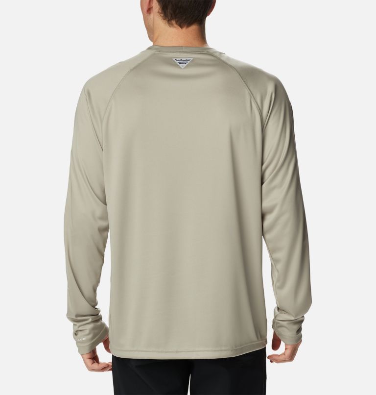 Men’s PFG Terminal Tackle Long Sleeve Shirt, Color: Safari, Key West Logo, image 2