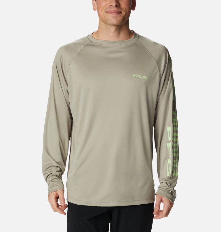Thumbnail: Men’s PFG Terminal Tackle Long Sleeve Shirt, Color: Safari, Key West Logo, image 1