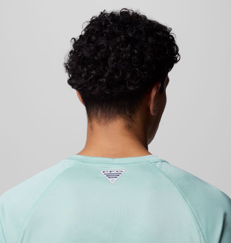 Men's PFG Terminal Tackle Long Sleeve Shirt, Color: Misty Jade, Shark Logo, image 6