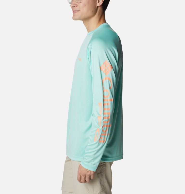 Thumbnail: Men’s PFG Terminal Tackle Long Sleeve Shirt, Color: Mint Cay, Bright Nectar Logo, image 3