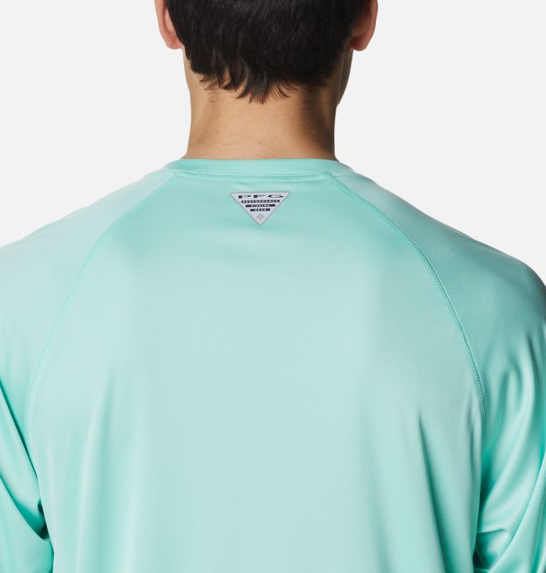 Men’s PFG Terminal Tackle Long Sleeve Shirt, Color: Mint Cay, Bright Nectar Logo, image 5