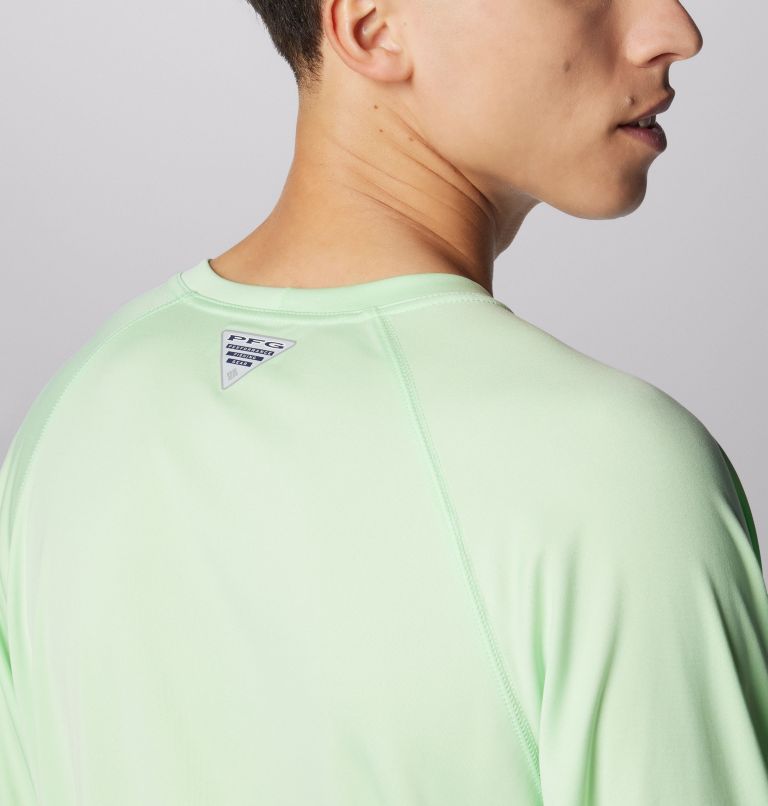 Men's PFG Terminal Tackle Long Sleeve Shirt, Color: Key West, Vivid Blue Logo, image 6