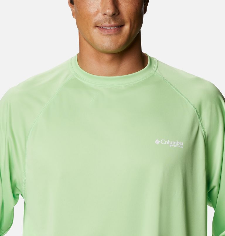Men's PFG Terminal Tackle Long Sleeve Shirt, Color: Lime Glow, White Logo, image 4