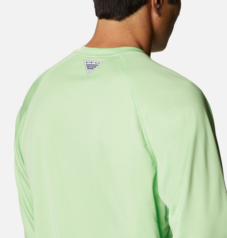 Men's PFG Terminal Tackle Long Sleeve Shirt, Color: Lime Glow, White Logo, image 5