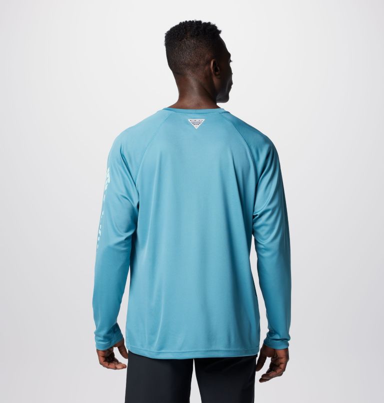 Men's PFG Terminal Tackle Long Sleeve Shirt, Color: Canyon Blue, Icy Morn Logo, image 2