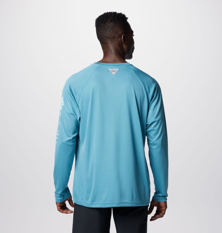 Men’s PFG Terminal Tackle Long Sleeve Shirt, Color: Canyon Blue, Icy Morn Logo, image 2