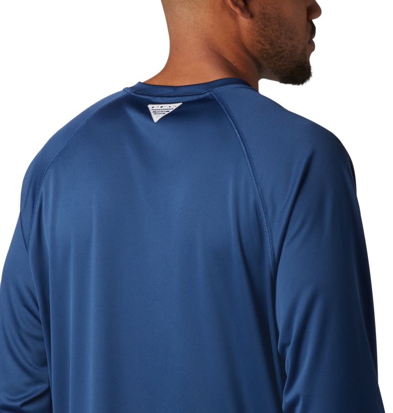 Men’s PFG Terminal Tackle Long Sleeve Shirt, Color: Carbon, Red Spark Logo, image 5