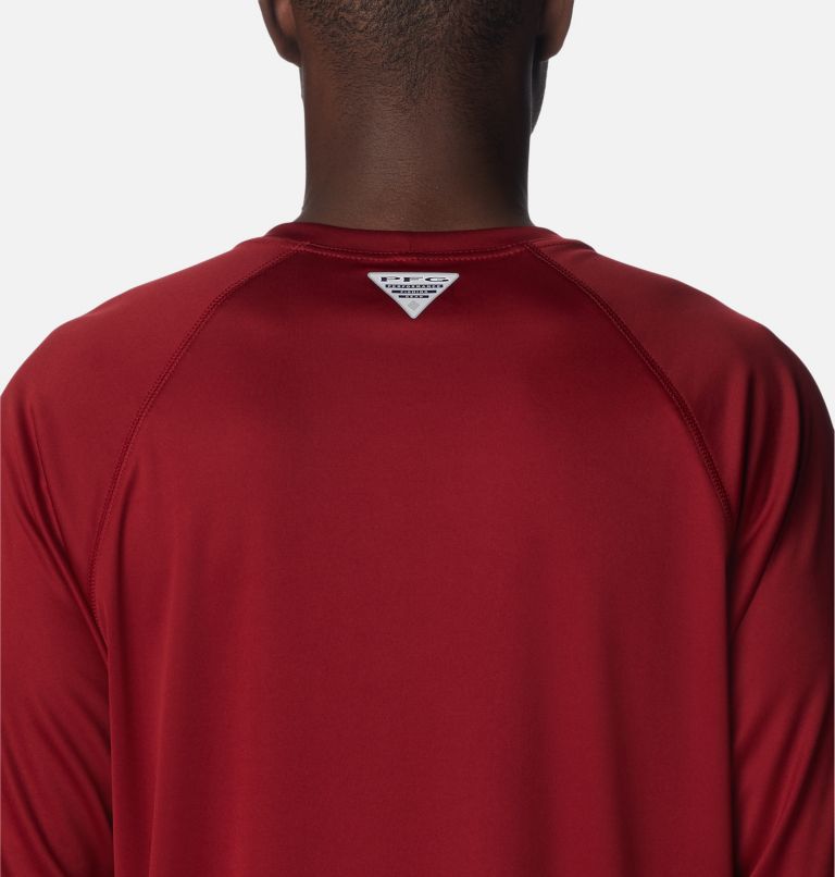 Men's PFG Terminal Tackle Long Sleeve Shirt, Color: Beet, White Logo, image 5